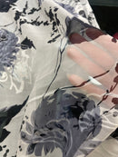 Musseline Devorê Floral Seda Pura