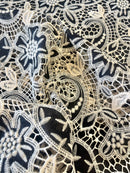 Renda Guipir Paisley Black