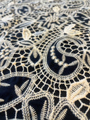 Renda Guipir Paisley Black