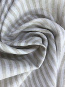 Linho Misto Estampado Listrado Cru com Branco