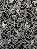 Renda Guipir Paisley Black