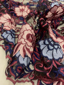 Renda Bordada Floral 3D