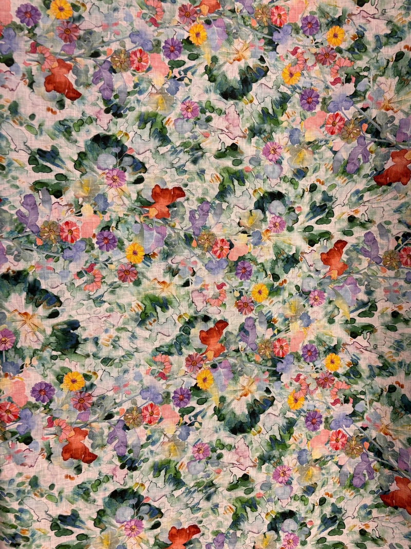 Linho Puro Estampado Jardim
