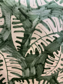 Linho Misto Estampa Folhas