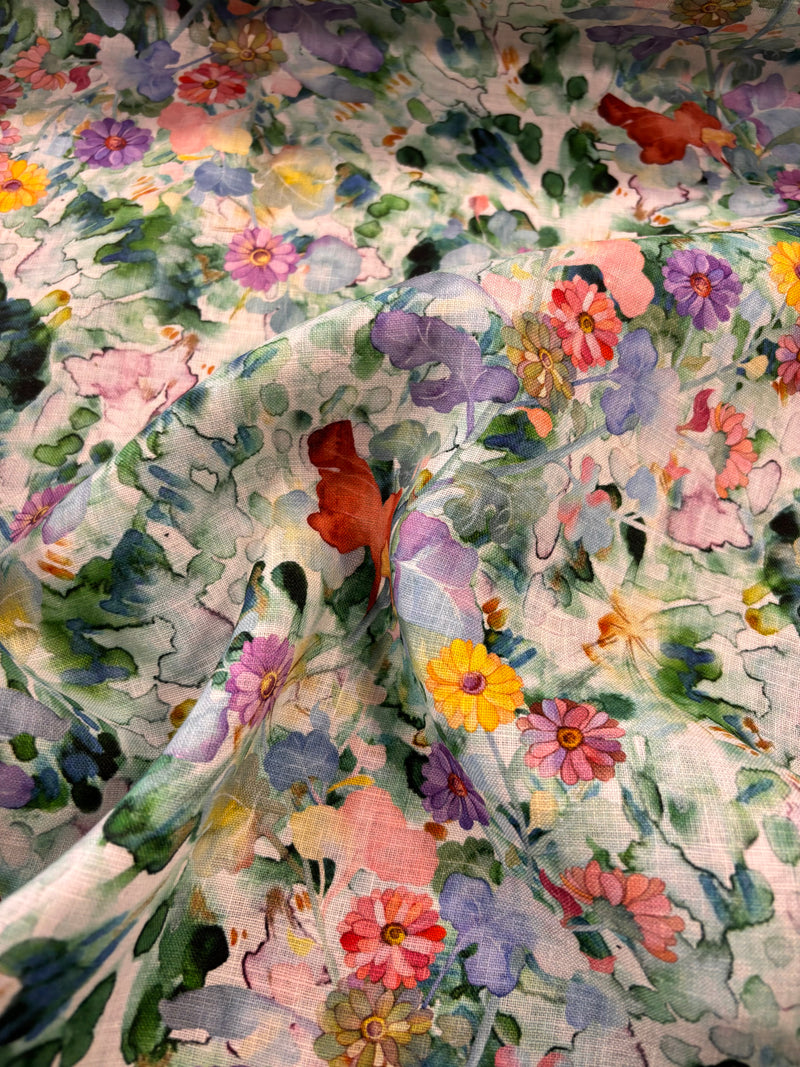 Linho Puro Estampado Jardim