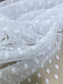 Tule Poá Flocado Branco