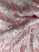 CORTE 2,2m Paetê Rosa no Chiffon