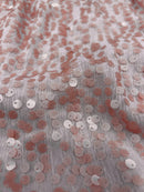 CORTE 2,2m Paetê Rosa no Chiffon