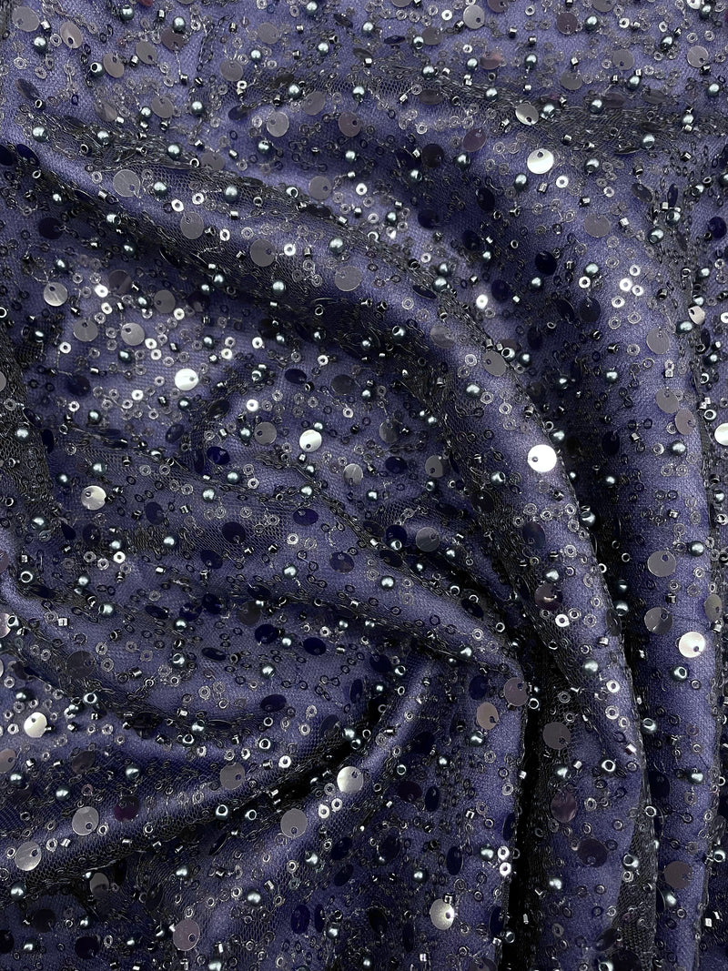 Tule Bordado Glamour Azul (1,90m)