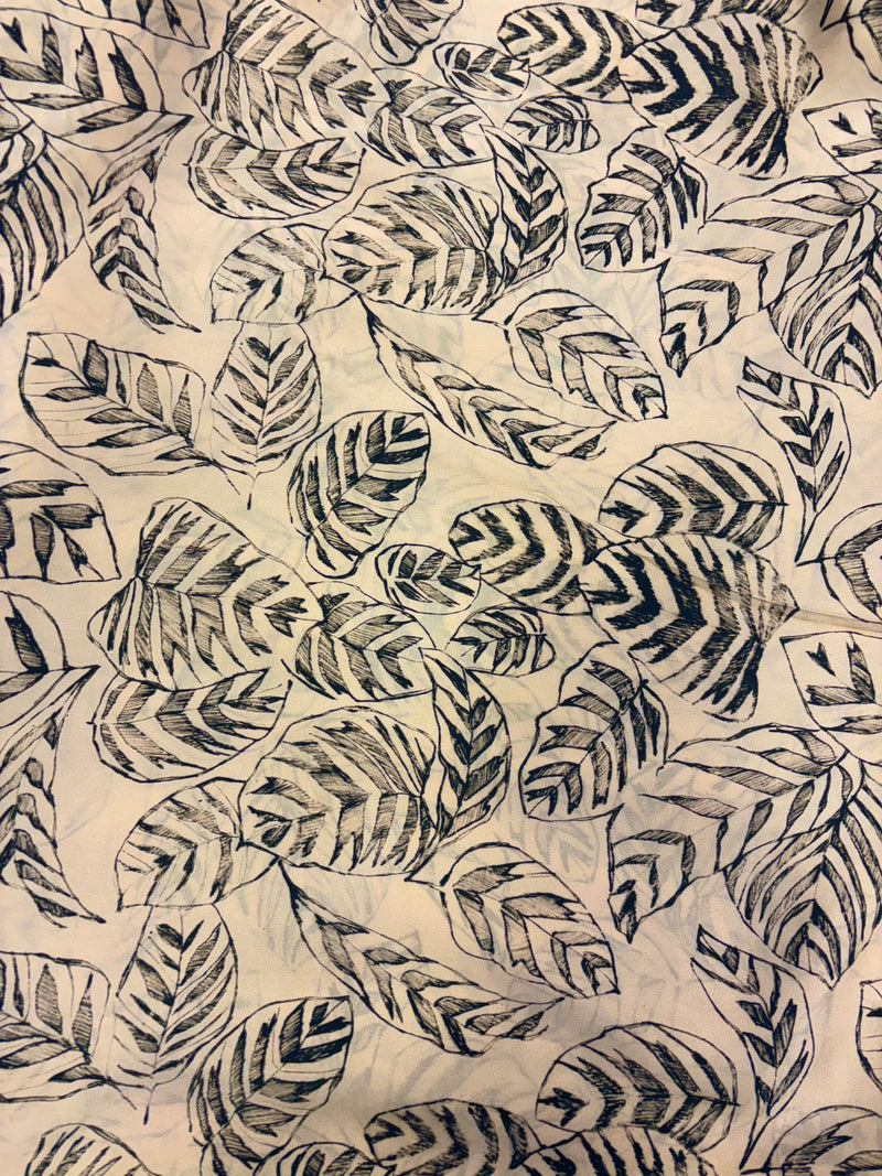 Cetim de Seda Folhas