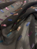 Georgete 100% Seda Bordado