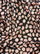 Georgete Estampado Seda Pura Conchas