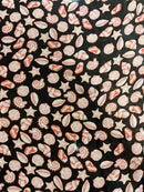 Georgete Estampado Seda Pura Conchas