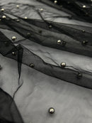 Tule Preto com Pérolas