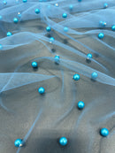 Tule com Pérolas Colorido