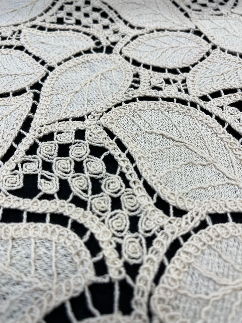 Renda Crochet Natural Folhas