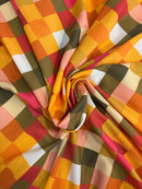 Crepe Estampado Quadriculado