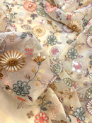 Crepe Georgete Indiano Bordado