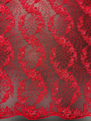 CORTE Renda Bordada Vermelha (2,6m)