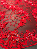 CORTE Renda Bordada Vermelha (2,6m)