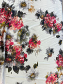 Cetim de Seda Flores