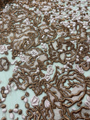 Tule Bordado Rosas Duo