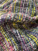 Lã Tweed Rosa e Amarelo