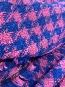 Lã Tweed Pied de Poule Disco