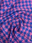 Lã Tweed Pied de Poule Disco