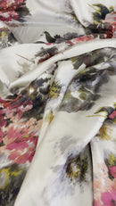 Cetim de Seda Flores