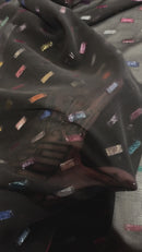 Georgete 100% Seda Bordado