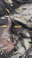 Crepe de Seda Bordado