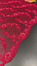 CORTE Renda Bordada Vermelha (2,6m)