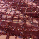 Renda Bordada - Rosa e Vinho